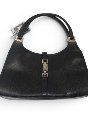 Vintage Gucci Jackie Hobo Bag Black Calfskin Leather | Authentic